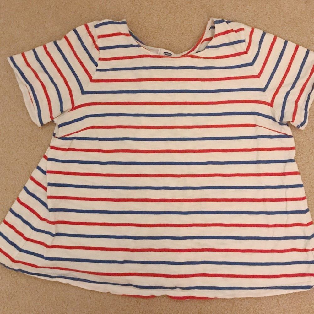 Red white blue striped old navy tee
